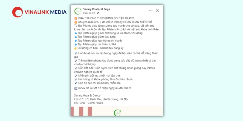 Mẫu content chạy quảng cáo Facebook lợi ích